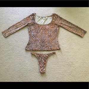 NWOT Vintage Cosabella Top and Thong M-L